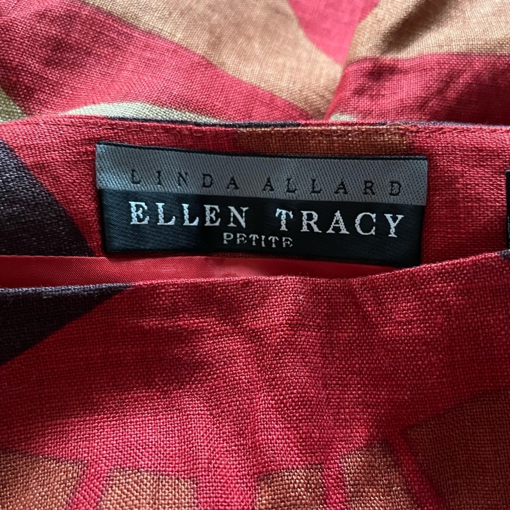 Ellen Tracy spice colored linen skirt size 6P. E#291 - Picture 5 of 8